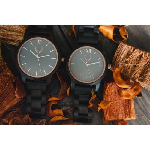 Zegarek drewniany - FOREST Black calypso /Pasek skórzany gratis! - 6